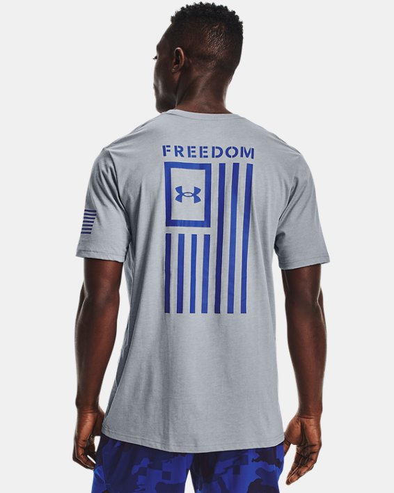 Men's UA Freedom Flag T-Shirt, Gray, pdpMainDesktop image number 0
